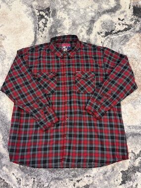 Dixxon Flannel Company Club Tattoo 4XL Plaid Snap Button Long Sleeve Shirt